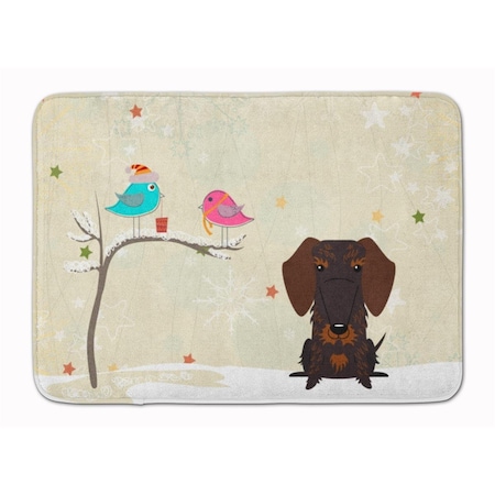 Carolines Treasures Christmas Wire Hair Dachshund Chocolate Machine Washable Memory Foam Mat BB2601RUG